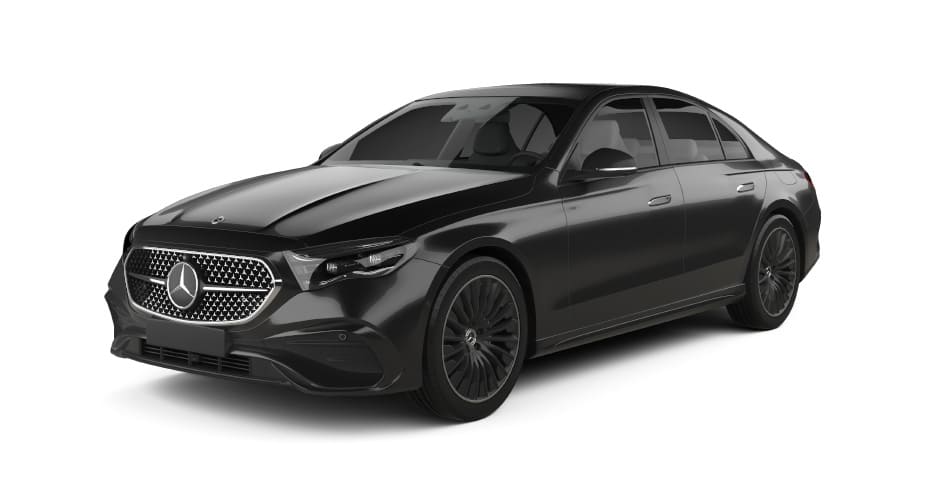The Carey UK Executive Sedan Mercedes Benz E Class - Driver Side Front Angle View