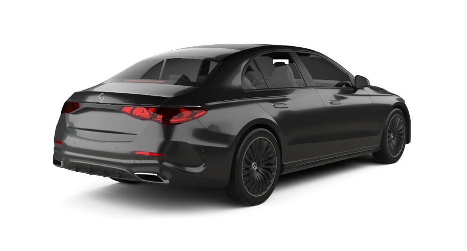 The Carey UK Executive Sedan Mercedes Benz E Class - Passenger Side Rear Angle View